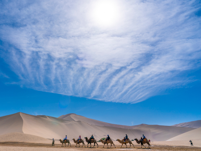 Once an important stop for travellers along the Silk Road, Dunhuang today attracts many tourists. Photo: Heiko Junge, NTB scanpix